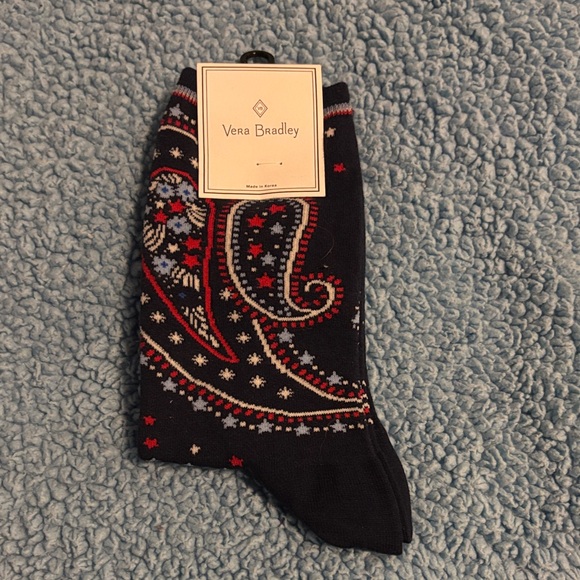 Vera Bradley Accessories - NWT Vera Bradley Navy Paisley Socks